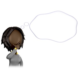 Woman Figure With A Thought Bubble PowerPoint clipart graphic preview.