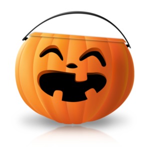Halloween Candy Pail PowerPoint clipart graphic preview.