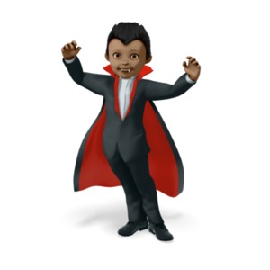 Young Vampire Standing Posed PowerPoint clipart graphic preview.