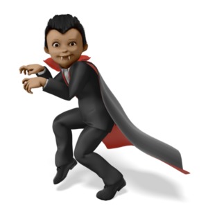 Young Vampire Being Sneaky PowerPoint clipart graphic preview.