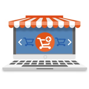 Computer Shopping Cart PowerPoint clipart graphic preview.