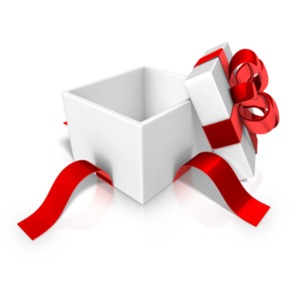 Open Unwrapped Present Gift PowerPoint clipart graphic preview.