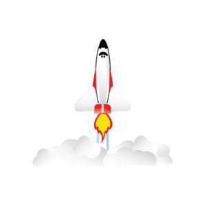 Shuttle Blast Off PowerPoint clipart graphic preview.
