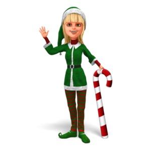 Santas Helper Greeting Pose PowerPoint clipart graphic preview.