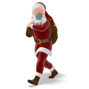 Santa Masked Carrying Bag PowerPoint clipart graphic preview.