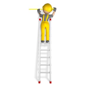Construction Figure Using Tape Measure PowerPoint clipart graphic preview.