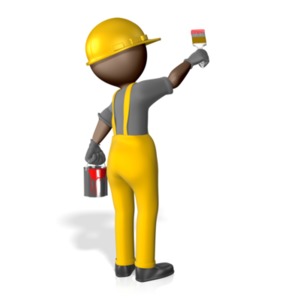 Construction Figure Painting PowerPoint clipart graphic preview.