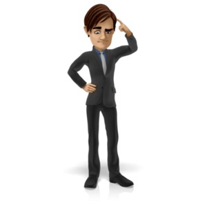 Businessman Puzzled PowerPoint clipart graphic preview.