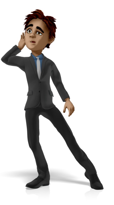 High-resolution clipart illustration of Businessman Listen, designed for digital podcast broadcasting, multimedia content creation, and live entertainment event promotions.