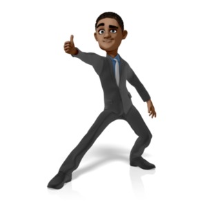 Businessman Excited Thumbs Up PowerPoint clipart graphic preview.