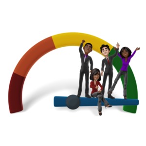 Business Team Full Success Gauge PowerPoint clipart graphic preview.