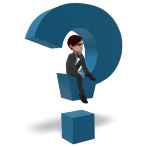 Businessman Sitting In Question Mark PowerPoint clipart graphic preview.