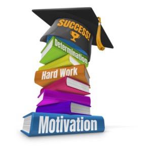 Book Stack Graduation Cap Customizable PowerPoint clipart graphic preview.