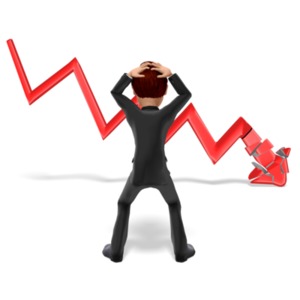 Businessman Graph Crash PowerPoint clipart graphic preview.