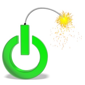Power Button Fuse PowerPoint clipart graphic preview.