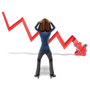 Business Woman Graph Crash PowerPoint clipart graphic preview.