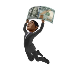 Ethan Money Happy PowerPoint clipart graphic preview.