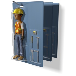 Construction Worker Packaged PowerPoint clipart graphic preview.