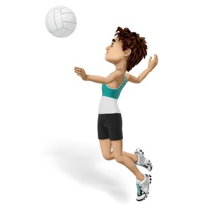 Brad Volleyball PowerPoint clipart graphic preview.