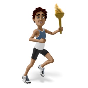 Brad Running Torch PowerPoint clipart graphic preview.