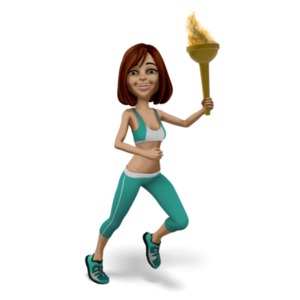 Talia Running Torch PowerPoint clipart graphic preview.
