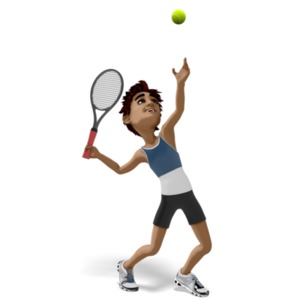 Brad Playing Tennis PowerPoint clipart graphic preview.