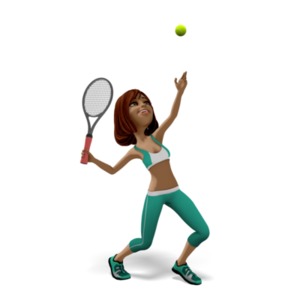 Talia Playing Tennis PowerPoint clipart graphic preview.