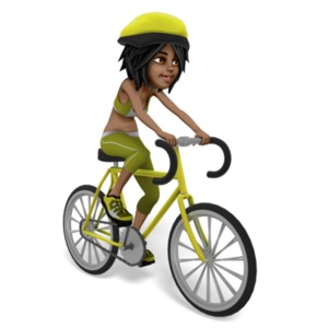 Jada Riding Bicycle PowerPoint clipart graphic preview.