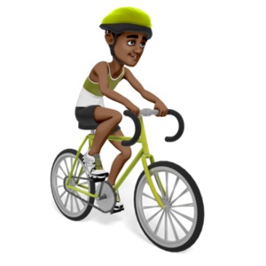 Ethan Riding Bicycle PowerPoint clipart graphic preview.