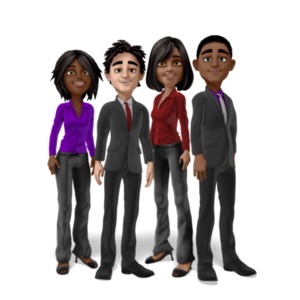 Diverse Business Team PowerPoint clipart graphic preview.