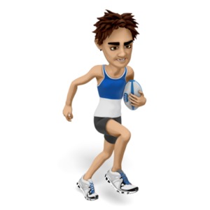 Brad Rugby PowerPoint clipart graphic preview.