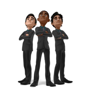 Businessmen Team Pose PowerPoint clipart graphic preview.