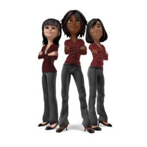 Businesswomen Team Pose PowerPoint clipart graphic preview.