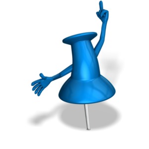 Thumbtack Idea Exclamation PowerPoint clipart graphic preview.