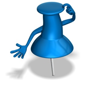 Thumb Tack Thinking PowerPoint clipart graphic preview.