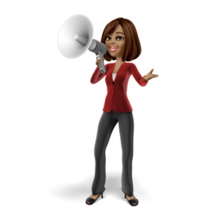 Business Talia Emote Megaphone PowerPoint clipart graphic preview.