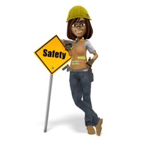 Female Construction Worker Safety PPE PowerPoint clipart graphic preview.