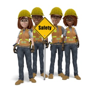 Construction Team Safety PPE PowerPoint clipart graphic preview.