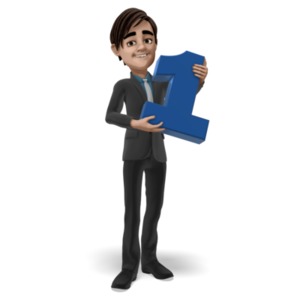 Businessman Holding One PowerPoint clipart graphic preview.
