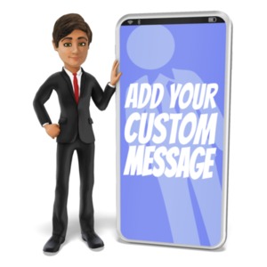 Business Man Lean Smartphone Custom Customizable PowerPoint clipart graphic preview.