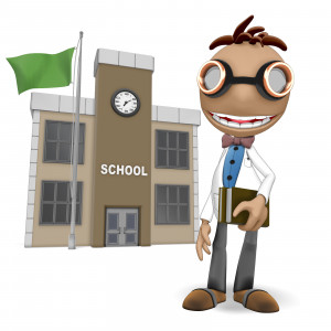 Data School Building PowerPoint clipart graphic preview.