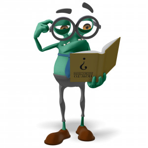 Jerry Reading Confused PowerPoint clipart graphic preview.