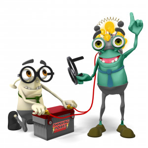 Jerry Assistance With Thinking Cap PowerPoint clipart graphic preview.