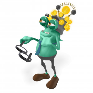 Jerry Thinking Cap Idea PowerPoint clipart graphic preview.