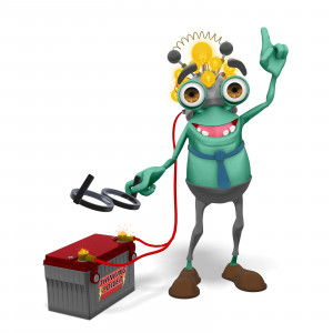 Jerry Thinking Cap Power On PowerPoint clipart graphic preview.