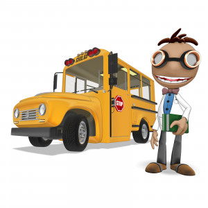 Data School Bus PowerPoint clipart graphic preview.