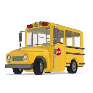 Small School Bus Front PowerPoint clipart graphic preview.