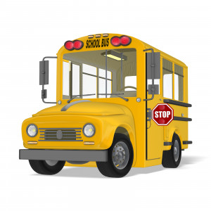 Small School Bus Stop Sign PowerPoint clipart graphic preview.