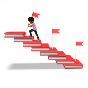 Chloe Books Setting Goals PowerPoint clipart graphic preview.