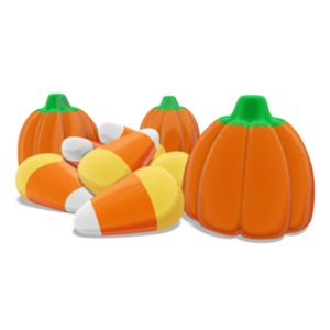Candy Corn and Candy Pumpkin PowerPoint clipart graphic preview.